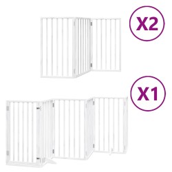 Barrière pour chien porte pliable 12 panneaux bois de peuplier 570285570285
