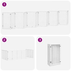 Barrière pour chien porte pliable 12 panneaux bois de peuplier 570285570285