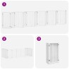 Barrière pour chien porte pliable 12 panneaux bois de peuplier 570285570285