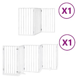 Barrière pour chien porte pliable 9panneaux blanc bois peuplier 570286570286