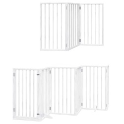 Barrière pour chien porte pliable 9panneaux blanc bois peuplier 570286570286