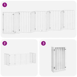 Barrière pour chien porte pliable 9panneaux blanc bois peuplier 570286570286
