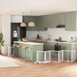 Barrière pour chien porte pliable 15 panneaux bois de peuplier 570287570287