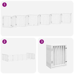 Barrière pour chien porte pliable 12 panneaux bois de peuplier 570288570288