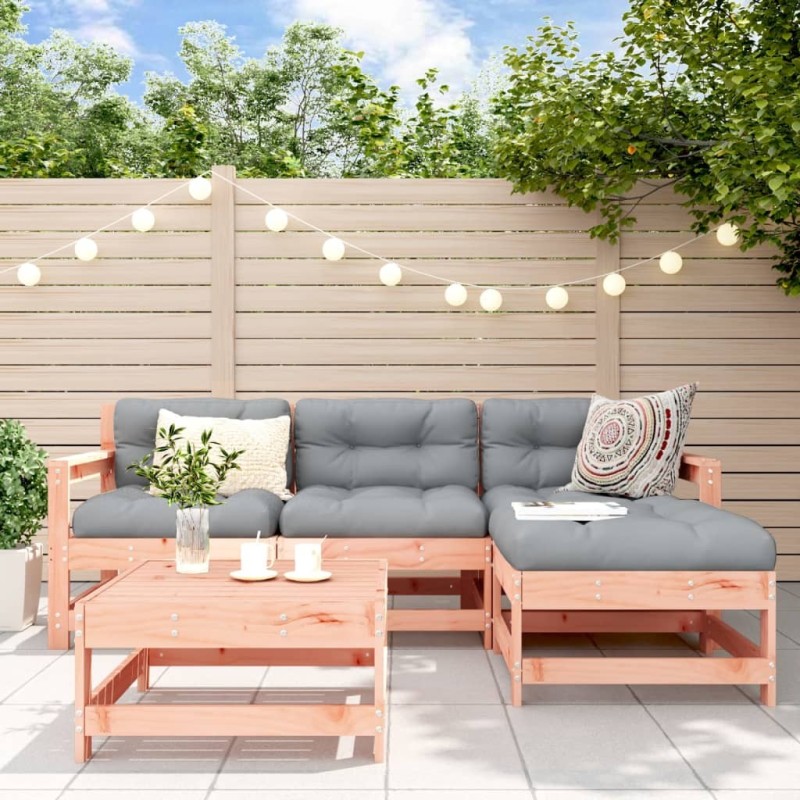 Salon de jardin 5 pcs avec coussins bois massif douglas 570291570291