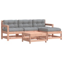 Salon de jardin 5 pcs avec coussins bois massif douglas 570291570291