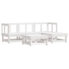 Salon de jardin 5 pcs avec coussins blanc bois massif 570292570292