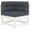 Salon de jardin 5 pcs avec coussins blanc bois massif 570292570292