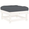 Salon de jardin 5 pcs avec coussins blanc bois massif 570292570292