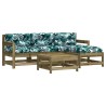 Salon de jardin 5 pcs avec coussins bois de pin imprégné 570293570293