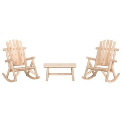 Ensemble de salon de jardin 3 pcs bois massif d'épicéa 570296570296