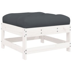 Salon de jardin 7 pcs avec coussins blanc bois massif 570298570298