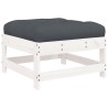 Salon de jardin 7 pcs avec coussins blanc bois massif 570298570298