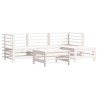 Salon de jardin 5 pcs avec coussins blanc bois massif 570299570299