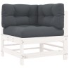 Salon de jardin 5 pcs avec coussins blanc bois massif 570299570299