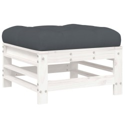 Salon de jardin 5 pcs avec coussins blanc bois massif 570299570299