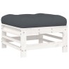 Salon de jardin 5 pcs avec coussins blanc bois massif 570299570299