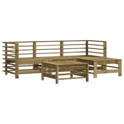 Salon de jardin 5 pcs avec coussins bois de pin imprégné 570300570300