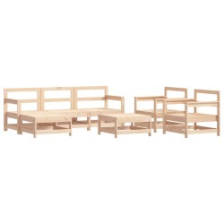 Salon de jardin 7 pcs avec coussins bois massif 570301570301