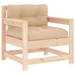 Salon de jardin 7 pcs avec coussins bois massif 570301570301