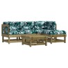 Salon de jardin 5 pcs avec coussins bois de pin imprégné 570302570302