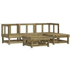Salon de jardin 5 pcs avec coussins bois de pin imprégné 570302570302