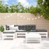 Salon de jardin 6 pcs avec coussins blanc bois massif 570306570306