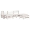 Salon de jardin 6 pcs avec coussins blanc bois massif 570306570306