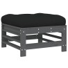 Salon de jardin 6 pcs avec coussins gris bois massif 570307570307