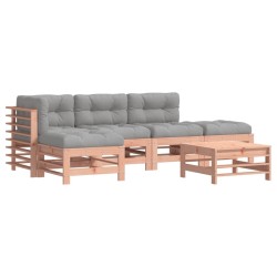 Salon de jardin 6 pcs avec coussins bois massif Douglas 570308570308