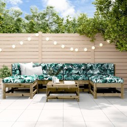 Salon de jardin 7 pcs avec coussins bois de pin imprégné 570309570309