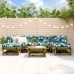 Salon de jardin 7 pcs avec coussins bois de pin imprégné 570310570310