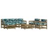Salon de jardin 7 pcs avec coussins bois de pin imprégné 570311570311
