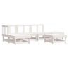 Salon de jardin 6 pcs avec coussins blanc bois massif 570312570312