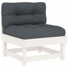 Salon de jardin 6 pcs avec coussins blanc bois massif 570312570312