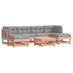 Salon de jardin 7 pcs avec coussins bois massif douglas 570313570313