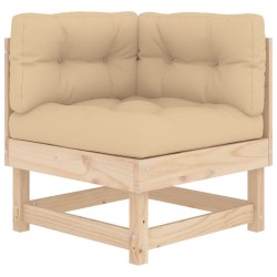 Salon de jardin 7 pcs avec coussins bois massif 570314570314