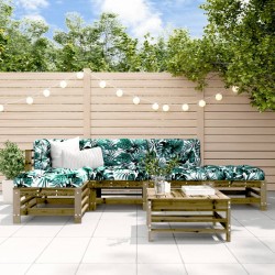 Salon de jardin 6 pcs avec coussins bois de pin imprégné 570315570315