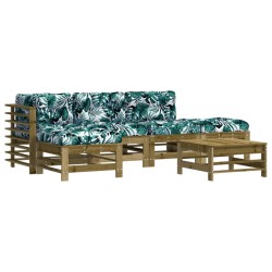Salon de jardin 6 pcs avec coussins bois de pin imprégné 570315570315