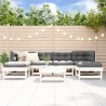Salon de jardin 7 pcs avec coussins blanc bois massif 570316570316