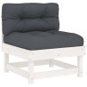 Salon de jardin 7 pcs avec coussins blanc bois massif 570316570316
