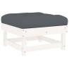 Salon de jardin 7 pcs avec coussins blanc bois massif 570316570316