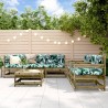 Salon de jardin 6 pcs avec coussins bois de pin imprégné 570317570317