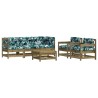 Salon de jardin 6 pcs avec coussins bois de pin imprégné 570317570317