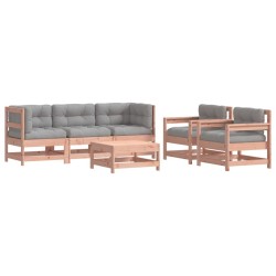 Salon de jardin 6 pcs avec coussins bois massif Douglas 570318570318