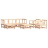 Salon de jardin 7 pcs avec coussins bois massif 570335570335