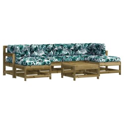 Salon de jardin 7 pcs avec coussins bois de pin imprégné 570338570338