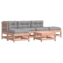 Salon de jardin 6 pcs avec coussins bois massif Douglas 570346570346