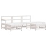 Salon de jardin 6 pcs avec coussins blanc bois massif 570377570377