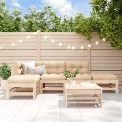 Salon de jardin 6 pcs avec coussins bois massif 570386570386